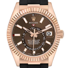 Sky-Dweller 42mm Rose Gold Chocolate Brown Dial Mens Watch 326235
