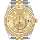 Sky Dweller 42mm Steel Yellow Gold Dial Mens Watch 326933
