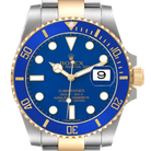Submariner 40mm Steel Yellow Gold Blue Dial Bezel Mens Watch 116613