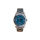Oyster Perpetual 41mm Stainless Steel Med Blue Dial Men Watch 134300-0009 New 2025