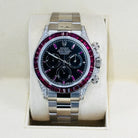 Daytona 126599TRU White Gold Diamond Black Dial Ruby Bezel