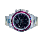 Daytona 126599TRU White Gold Diamond Black Dial Ruby Bezel