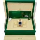Day-Date 36mm 128345RBR Rose Gold Diamond Bezel Blue-Green Baguette Marker Dial