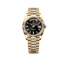 President Day-Date 40mm Black Dial Yellow Gold Diamond Mens Watch 228238