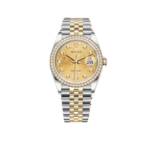 Rolex Datejust 36mm Champagne Jubilee Diamond Dial Watch 116243