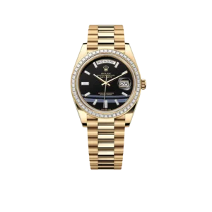 Rolex Day-Date 40 Presidential 228348RBR Diamond Bezel Baguette Onyx Dial